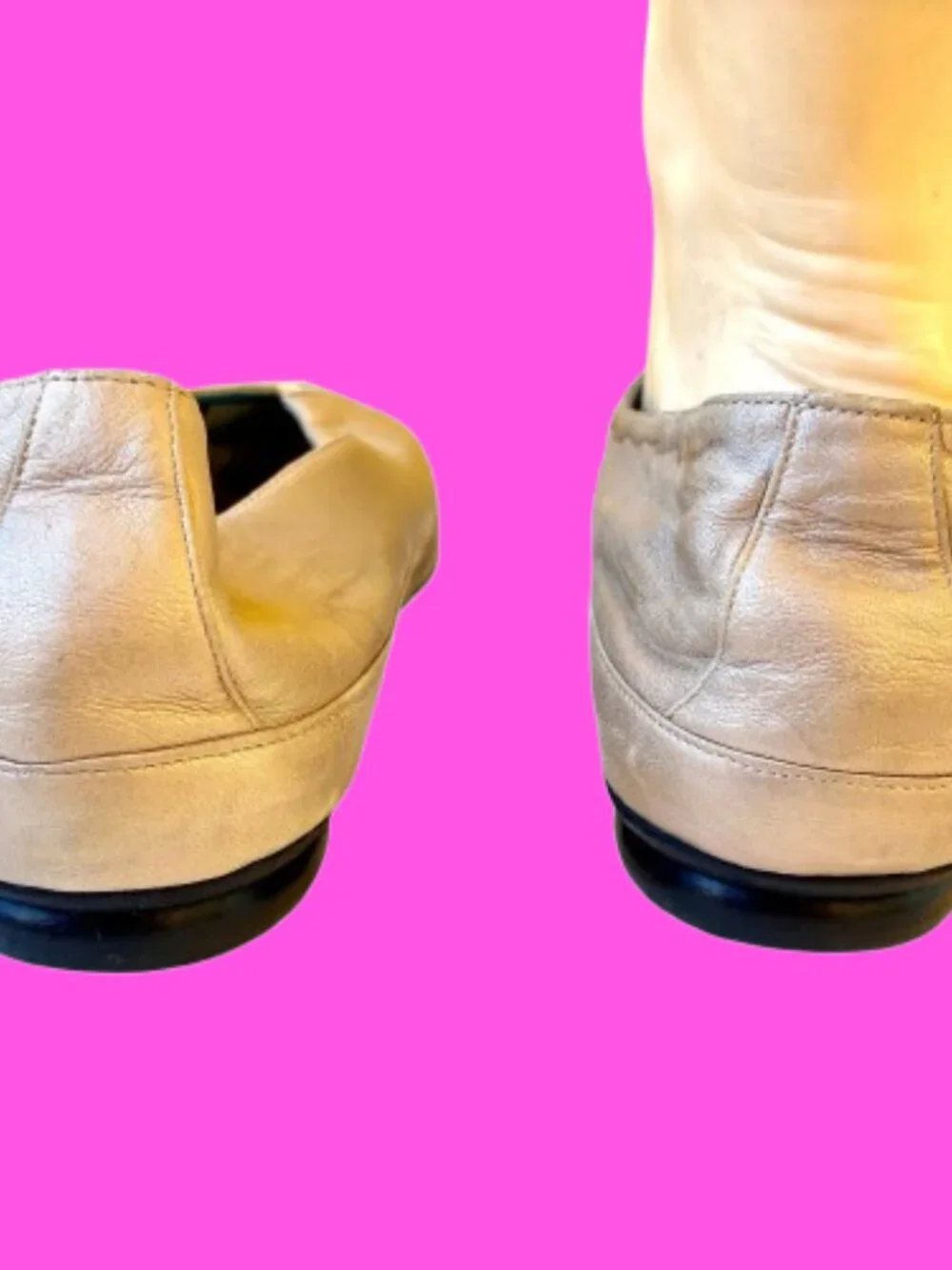Thierry Rabotin Grace Platinum Gold Metalliic Leather Ballet Flat size 40 9.5